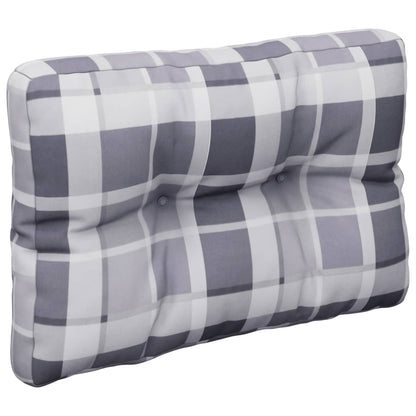 Podušky Na Palety 2 Ks Šedé Kárované Textil