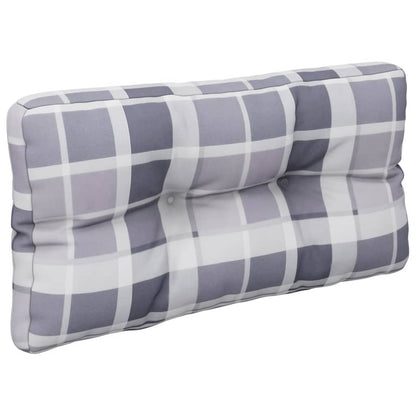 Podušky Na Palety 2 Ks Šedé Kárované Textil