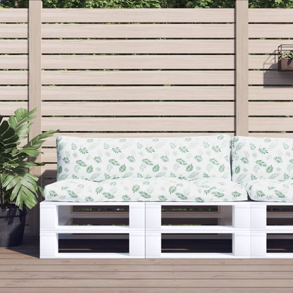 Podušky Na Nábytek Z Palet 3 Ks Vzor Listů Oxfordská Tkanina