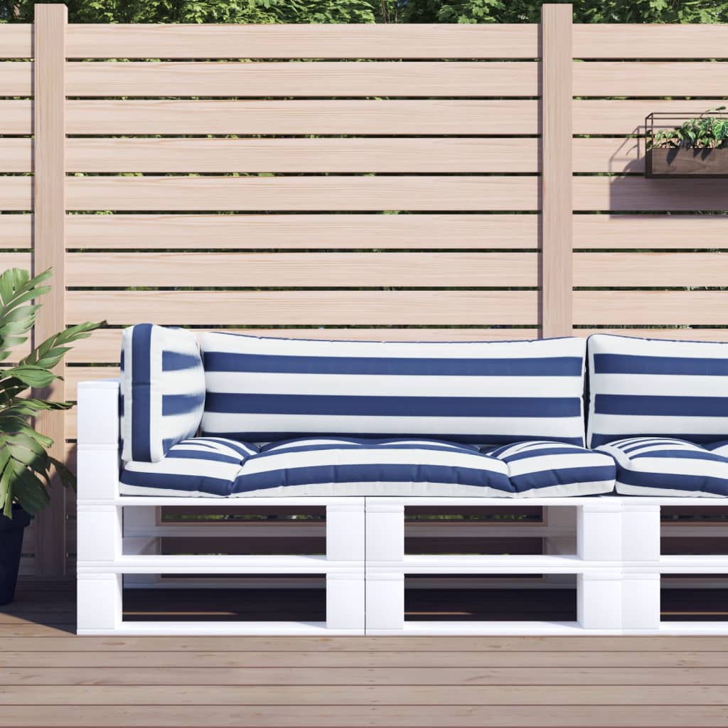 Podušky Na Nábytek Z Palet 3 Ks Vzor Listů Oxfordská Tkanina