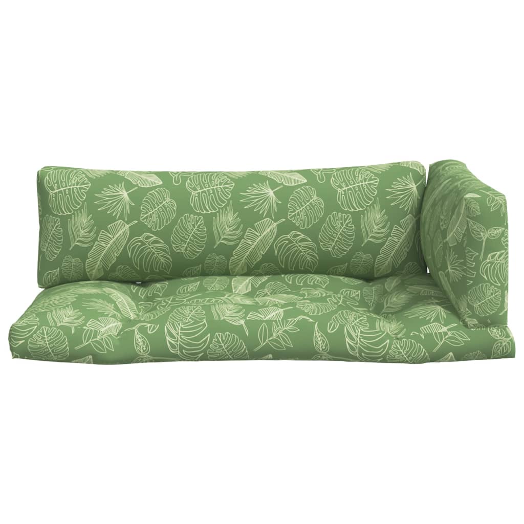 Podušky Na Nábytek Z Palet 3 Ks Vzor Listů Oxfordská Tkanina