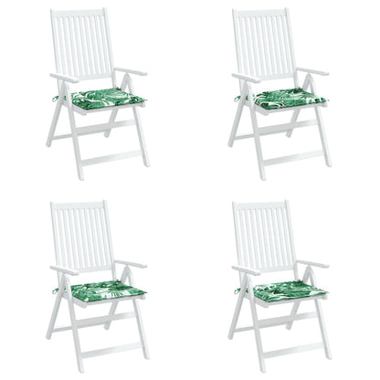 Podušky Na Židli 4 Ks Vzor Listů 40 X 40 X 3 Cm Textil