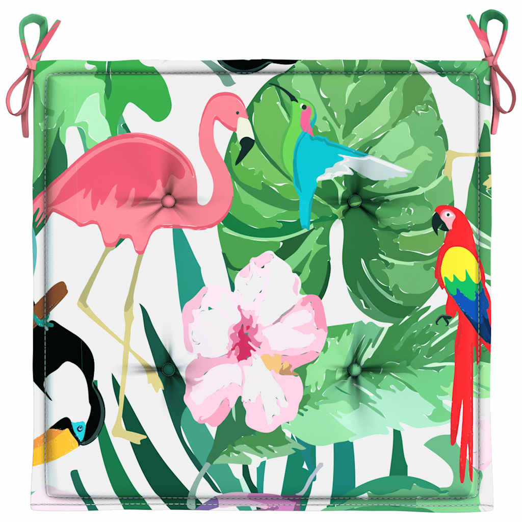 Podušky Na Zahradní Židli 4 Ks Vícebarevné Textil Zelená A Růžová