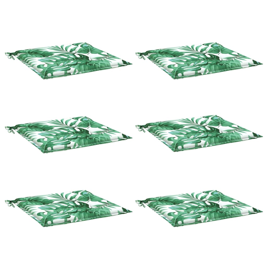Podušky Na Židli 6 Ks Vzor Listů Textil Motiv Listu
