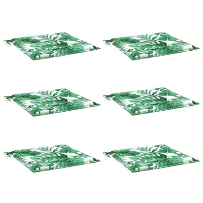 Podušky Na Židli 6 Ks Vzor Listů Textil Motiv Listu