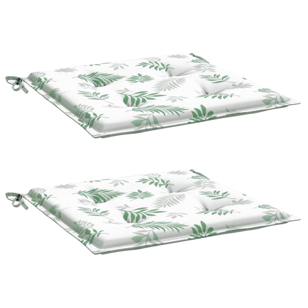 Podušky Na Židli 2 Ks Vzor Listů 50 X 50 X 4 Cm Textil