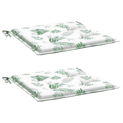 Podušky Na Židli 2 Ks Vzor Listů 50 X 50 X 4 Cm Textil