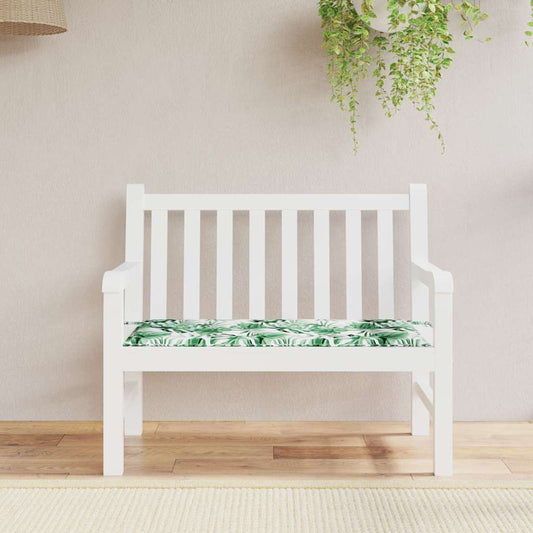 Polštář Na Židli Oxford Látka Vzor Listů 100 X 50 X 3 Cm
