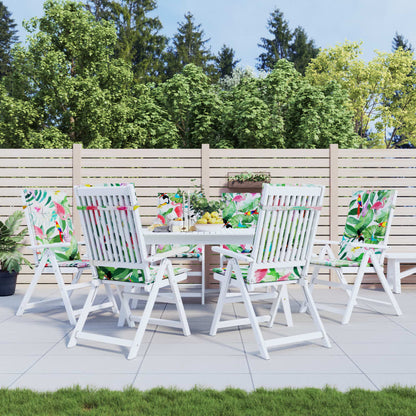 Podušky Na Židli S Vysokým Opěradlem 4 Ks Vzor Listů Textil