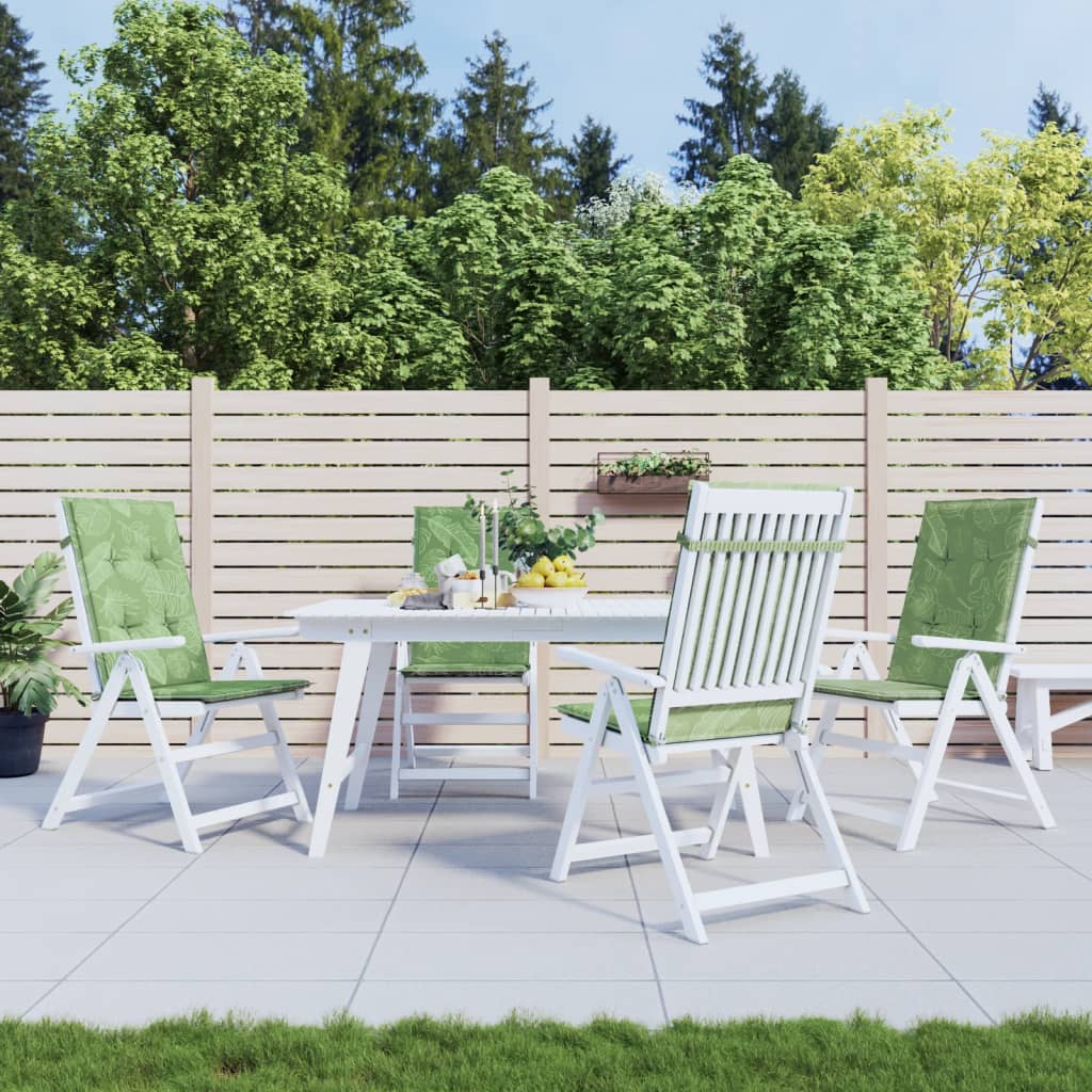 Podušky Na Židli S Vysokým Opěradlem 4 Ks Vzor Listů Textil