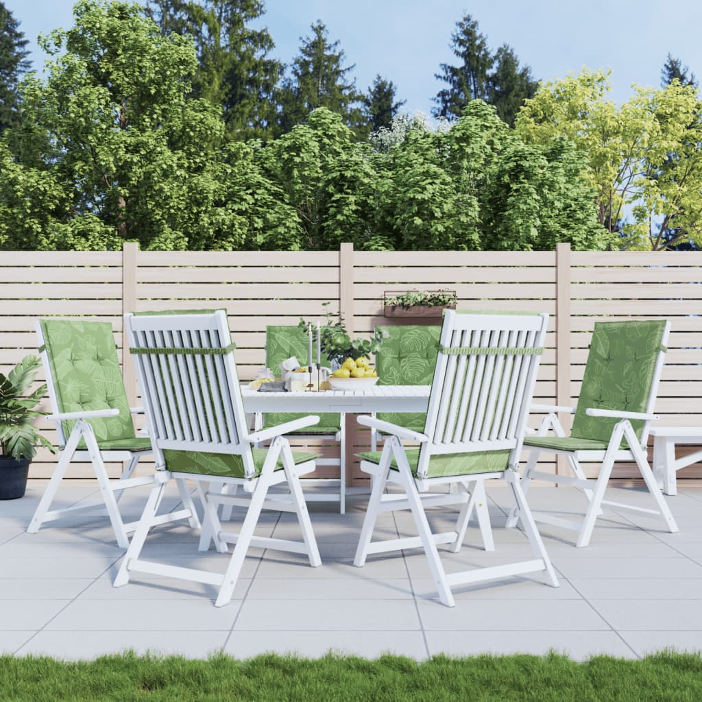 Podušky Na Židli S Vysokým Opěradlem 4 Ks Vzor Listů Textil