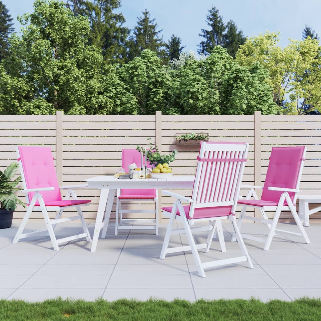 Podušky Na Židli S Vysokým Opěradlem 4 Ks Vzor Listů Textil