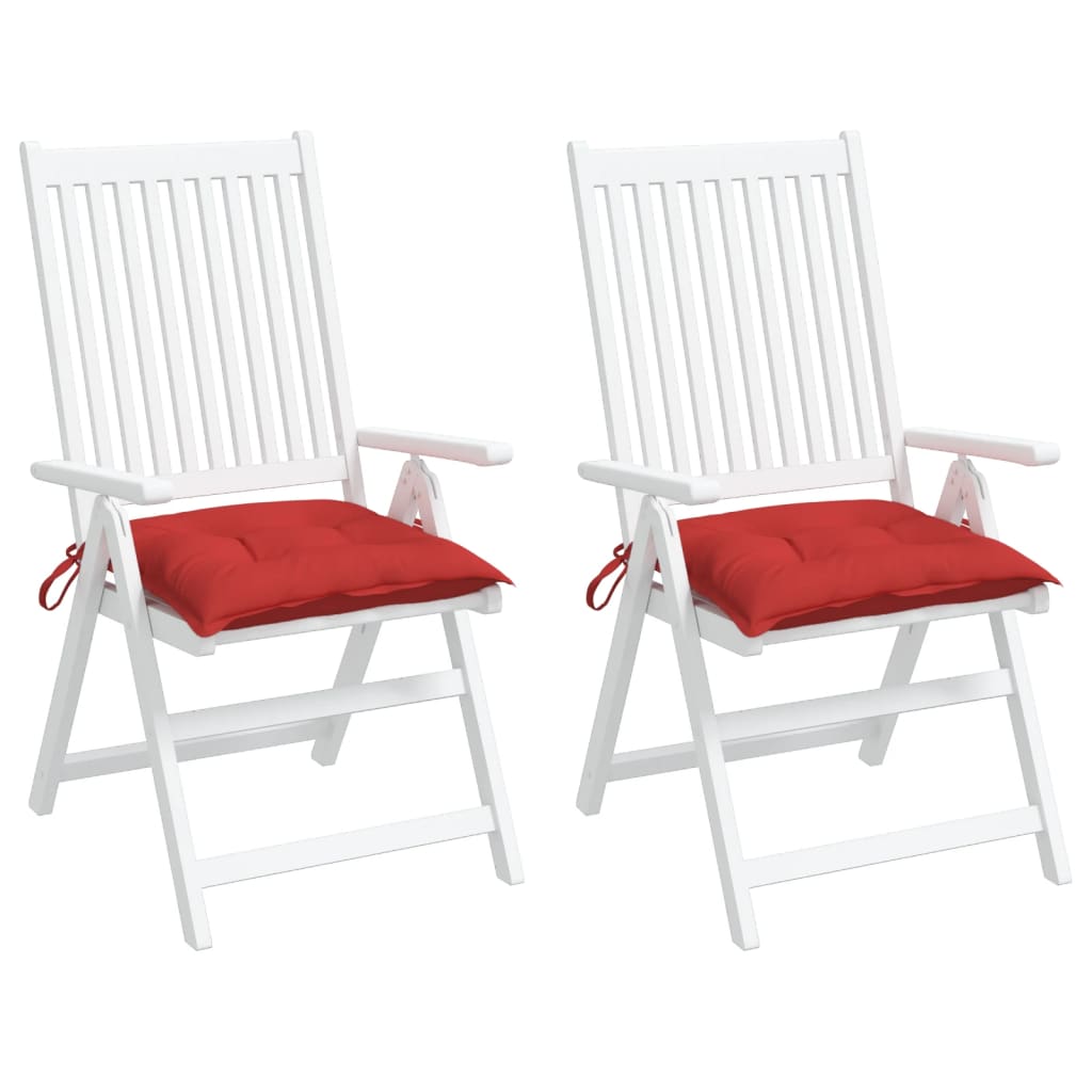 Podušky na židli 2 ks červené 40 x 40 x 7 cm látka oxford