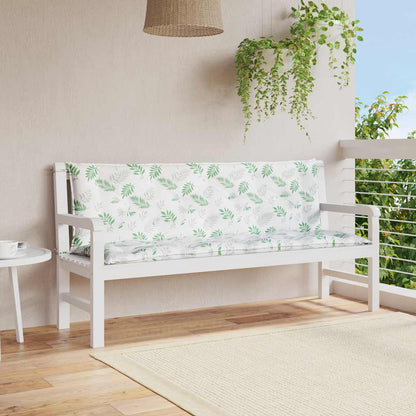 Podušky Na Zahradní Lavici 2 Ks Vzor Listů 150X50X7 Cm Textil