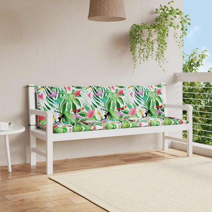 Podušky Na Zahradní Lavici 2 Ks Vzor Listů 150X50X7 Cm Textil