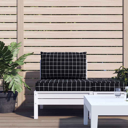 Podušky Na Nábytek Z Palet 2 Ks Černé Kostkovaný Vzor Oxford