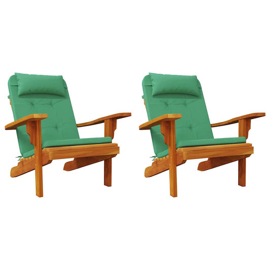 Polštáře Na Židle 2 Pcs Oxford Látka Zelená 58 X 77 X 4,5 Cm