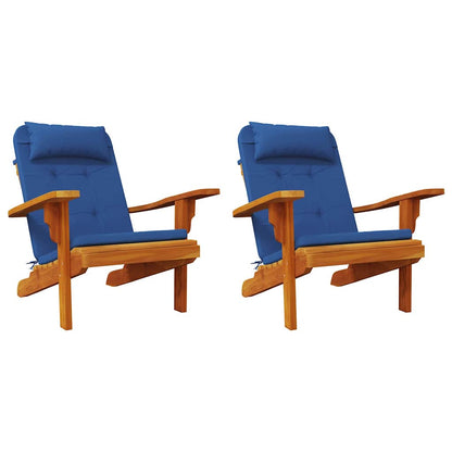 Polštáře Na Židle 2 Pcs Oxford Látka Modrá 58 X 77 X 4,5 Cm