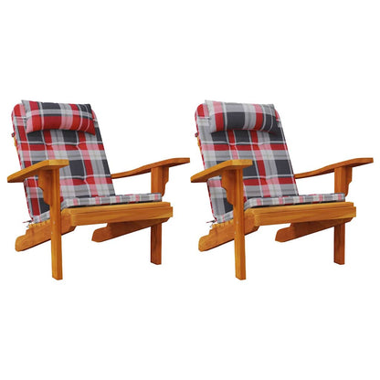 Polštáře Na Židle 2 Pcs Oxford Látka Červená Kostka