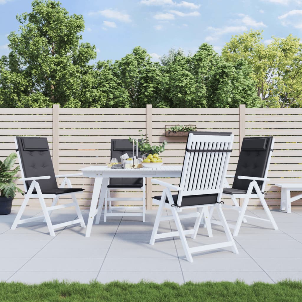 Podušky Na Židli S Vysokým Opěradlem 4 Ks Černé Látka Oxford