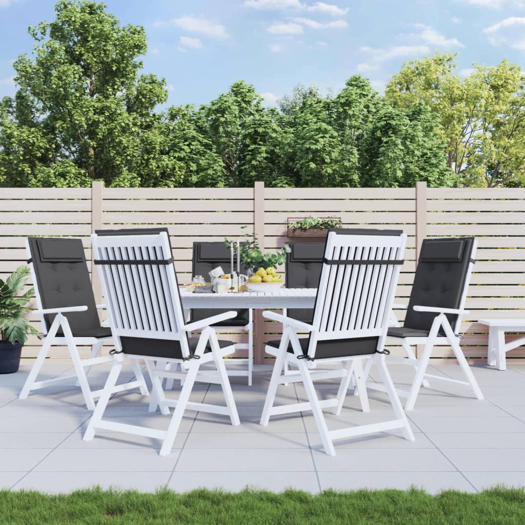 Podušky Na Židli S Vysokým Opěradlem 4 Ks Černé Látka Oxford