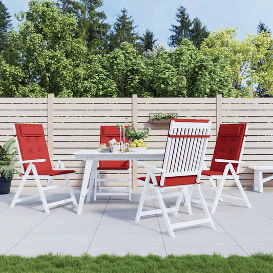 Podušky Na Židli S Vysokým Opěradlem 4 Ks Červené Látka Oxford