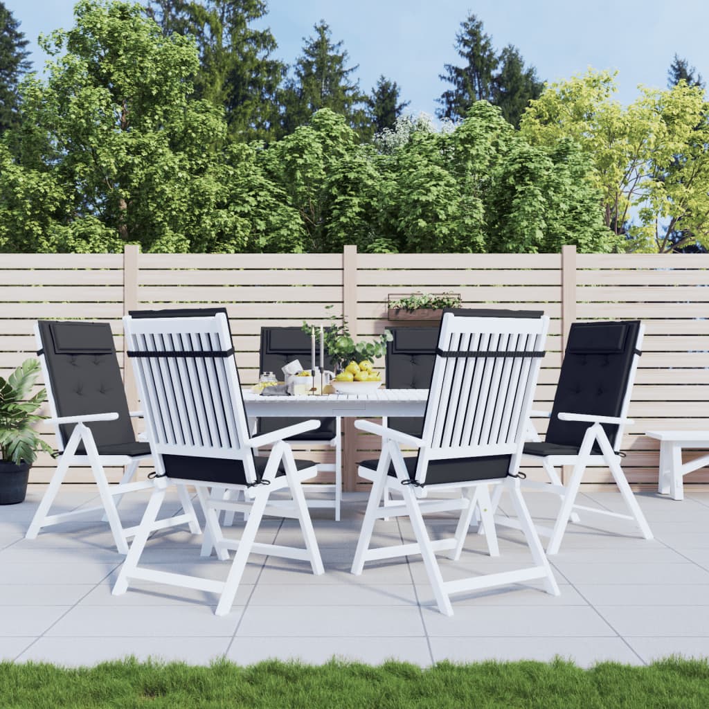 Podušky Na Židli S Vysokým Opěradlem 4 Ks Černé Látka Oxford