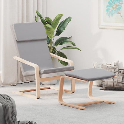 Relaxační Křeslo S Podnožkou Světle Šedé Textil