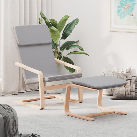 Relaxační Křeslo S Podnožkou Světle Šedé Textil