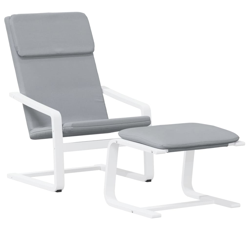 Relaxační Křeslo S Podnožkou Světle Šedé Textil