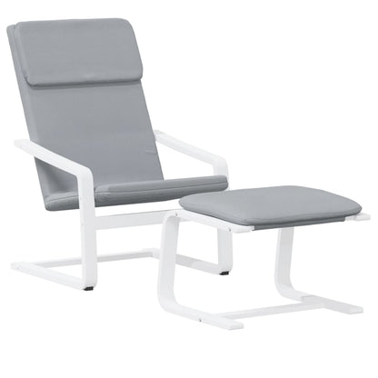 Relaxační Křeslo S Podnožkou Světle Šedé Textil
