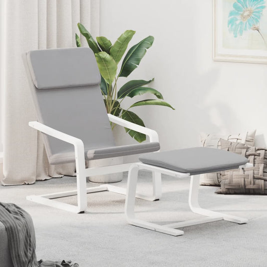 Relaxační Křeslo S Podnožkou Světle Šedé Textil