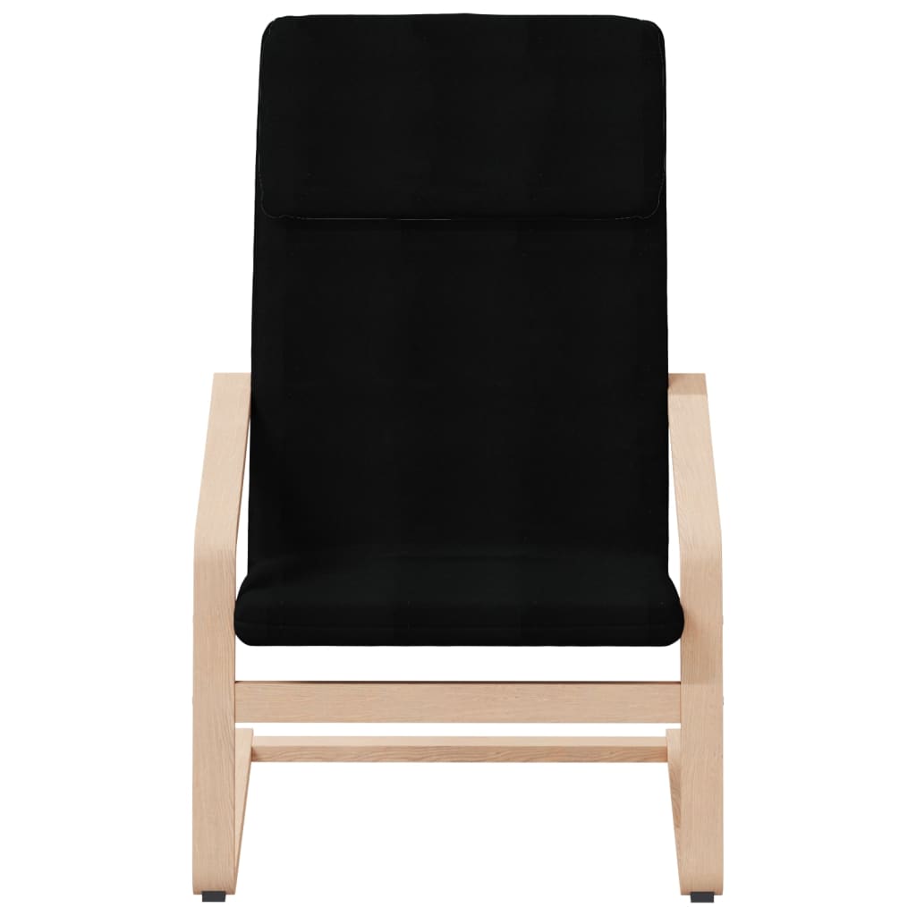 Relaxační Křeslo S Podnožkou Černé Textil