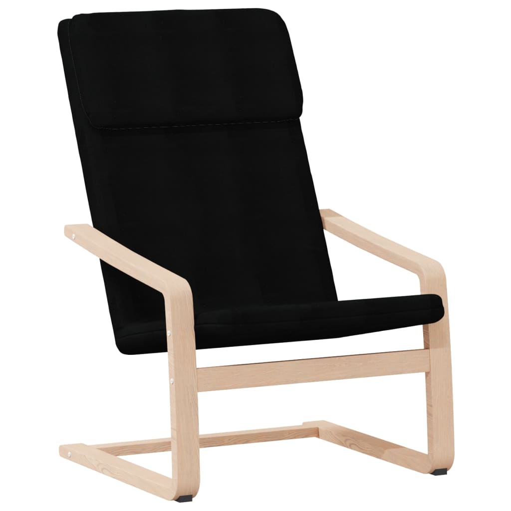 Relaxační Křeslo S Podnožkou Černé Textil