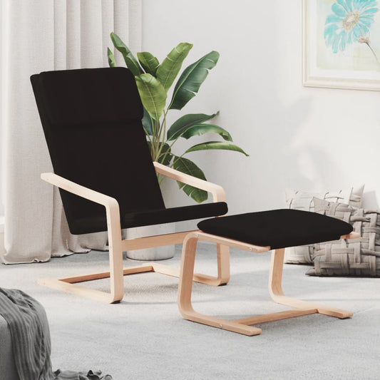 Relaxační Křeslo S Podnožkou Černé Textil