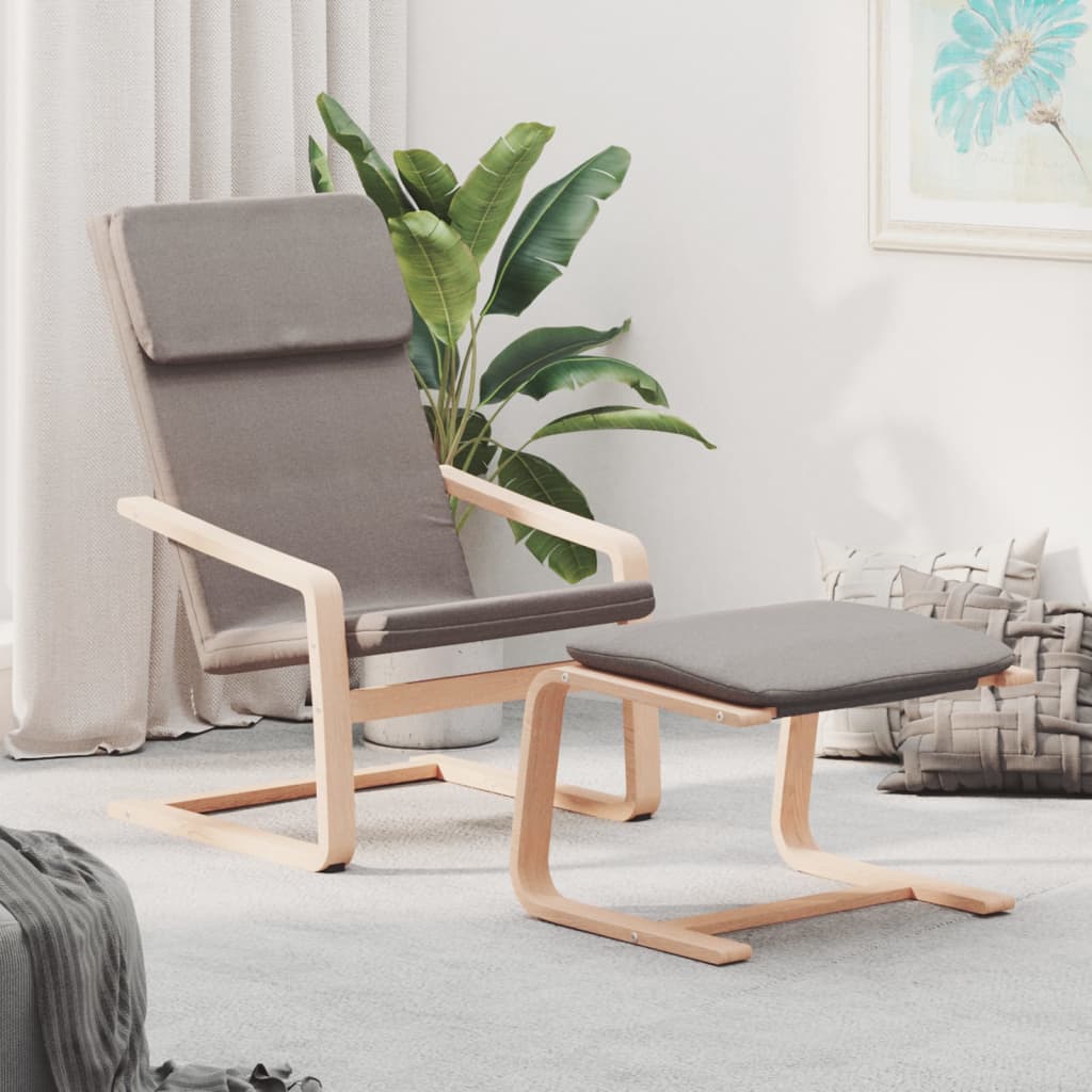 Relaxační Křeslo S Podnožkou Taupe Textil