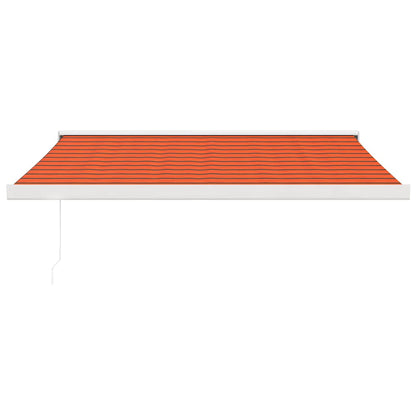 Zatahovací Markýza Oranžová A Hnědá 3 X 2,5 M Textil A Hliník