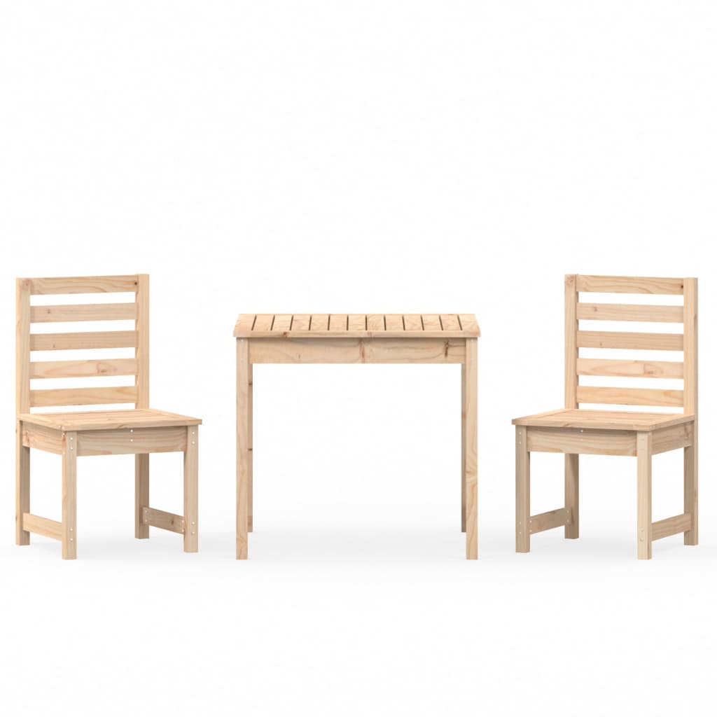 3Dílný Zahradní Bistro Set Masivní Borové Dřevo