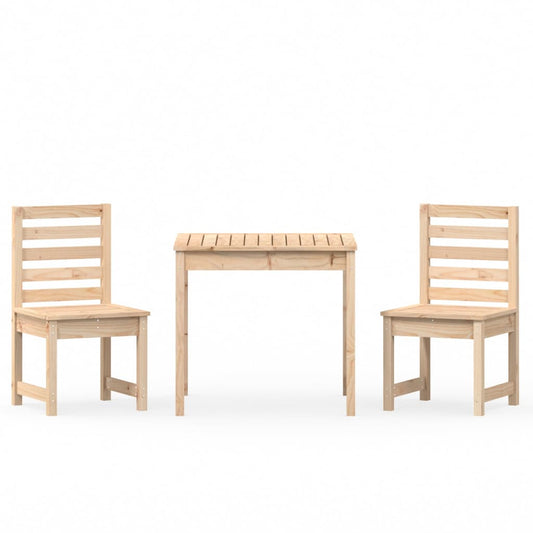 3Dílný Zahradní Bistro Set Masivní Borové Dřevo