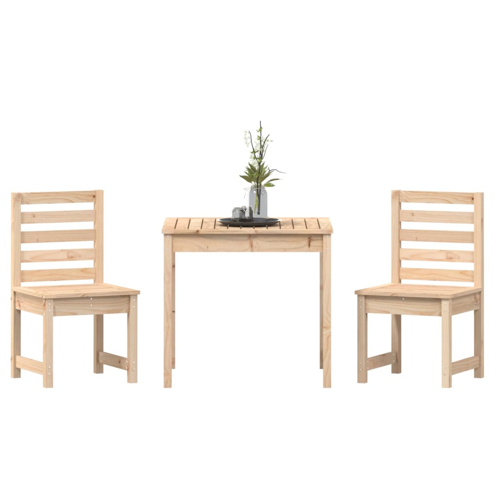3Dílný Zahradní Bistro Set Masivní Borové Dřevo