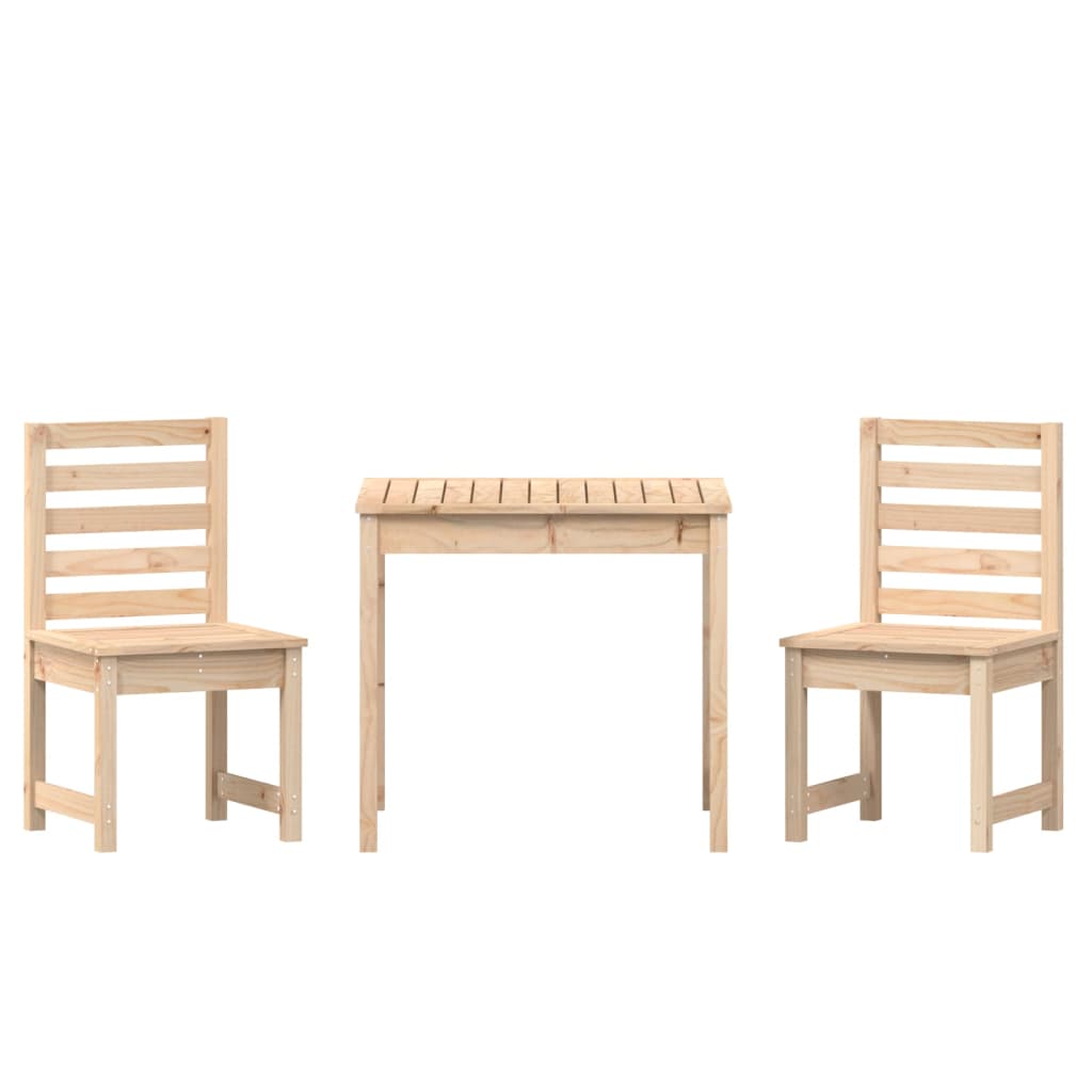 3Dílný Zahradní Bistro Set Masivní Borové Dřevo