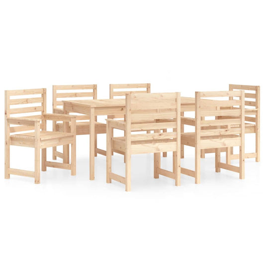 7Dílný Zahradní Jídelní Set Masivní Borové Dřevo