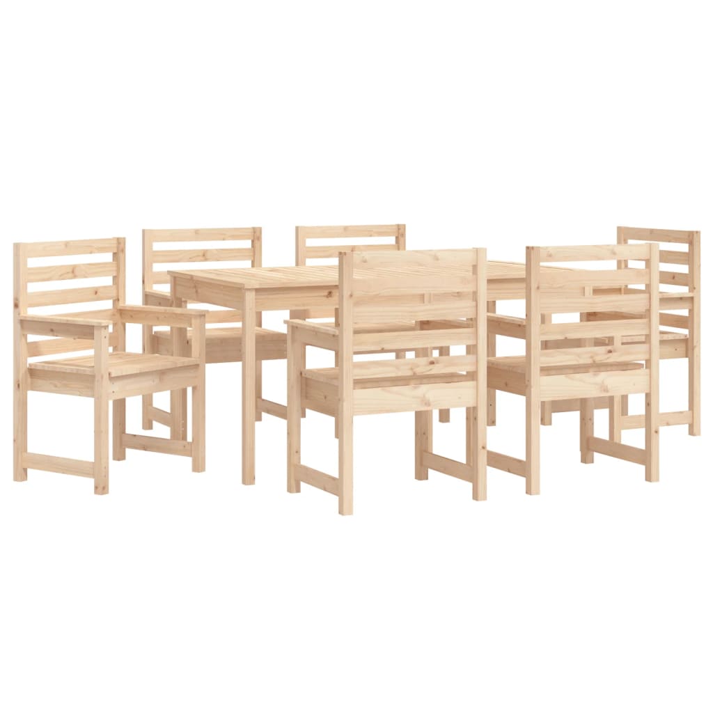 7Dílný Zahradní Jídelní Set Masivní Borové Dřevo