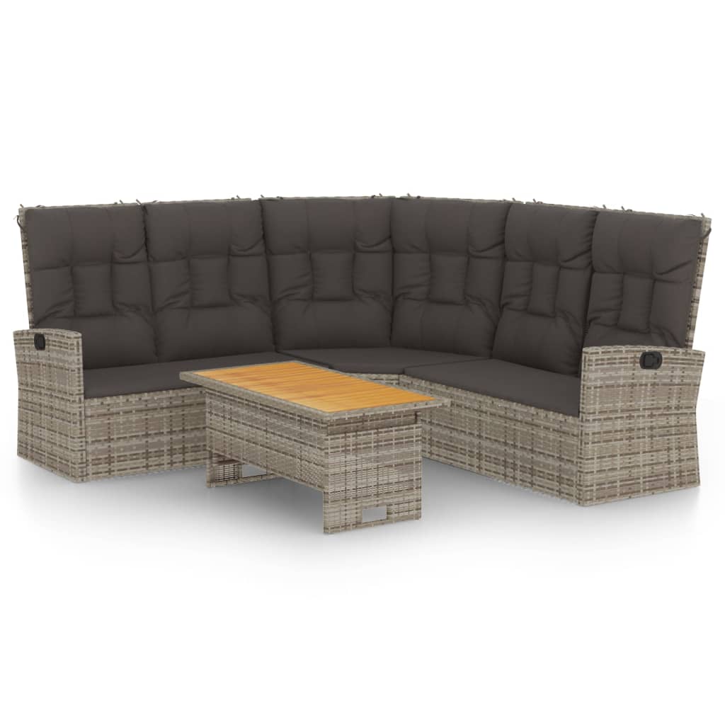 2Dílná Zahradní Sedací Souprava S Poduškami Šedá Polyratan