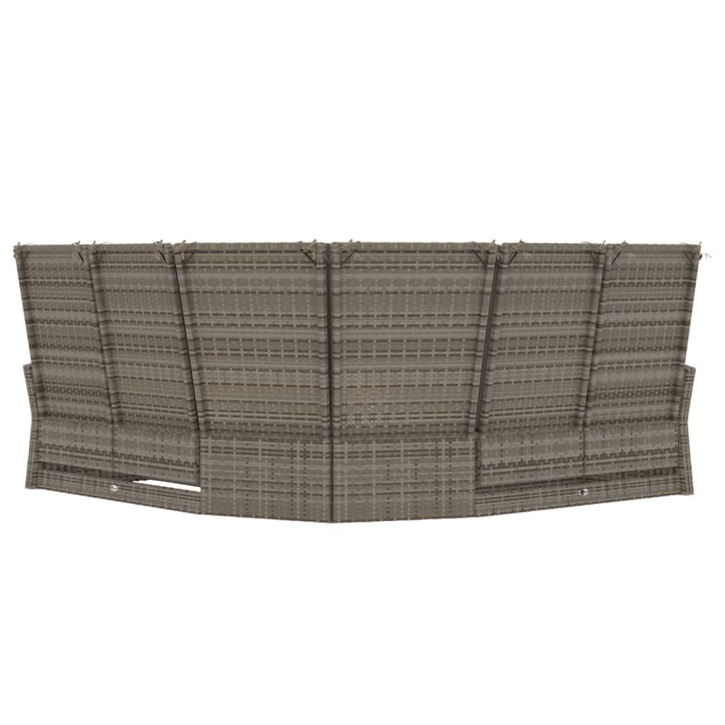 Polohovací Rohová Pohovka S Poduškami Šedá Polyratan