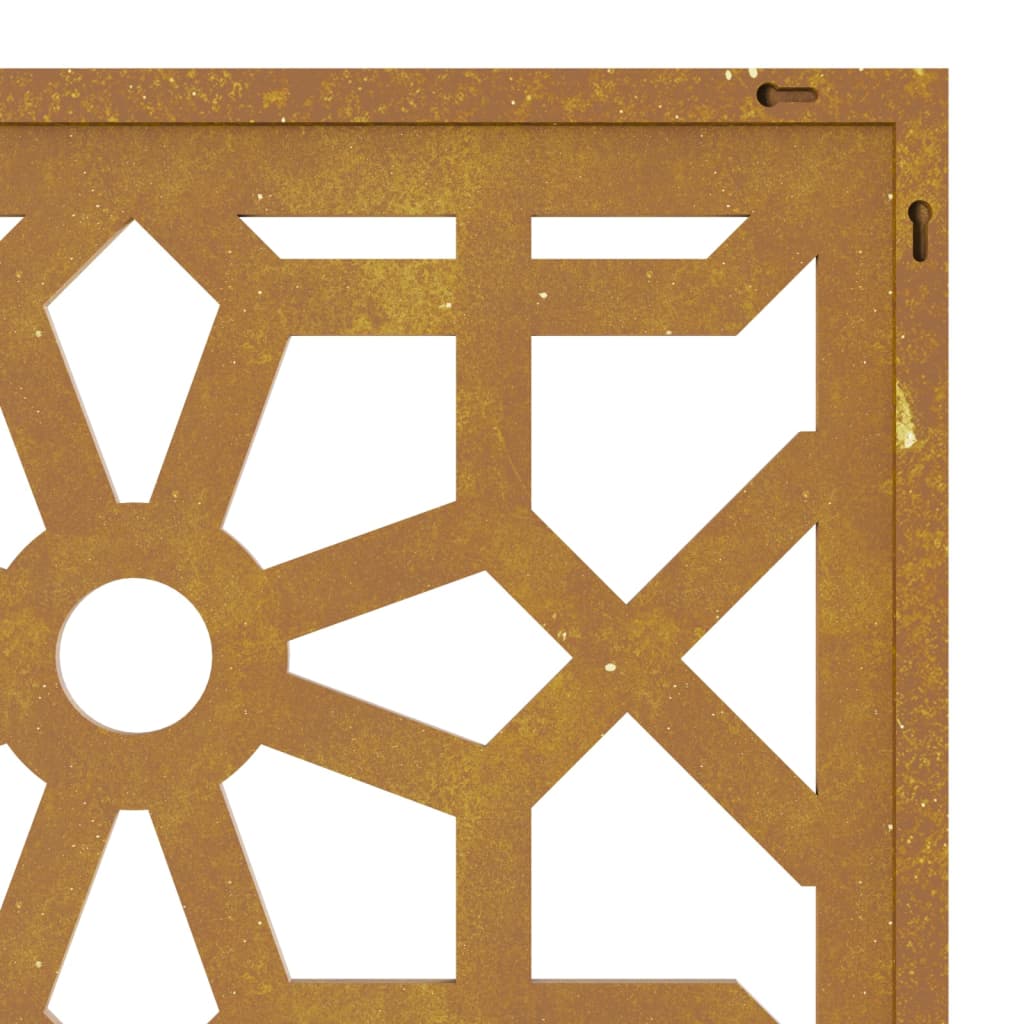 Zahradní Nástěnná Dekorace 105 X 55 Cm Corten Maurský Design Černá
