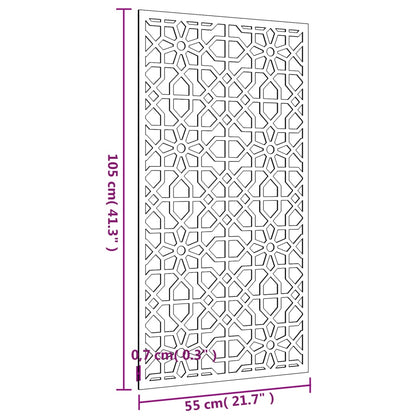 Zahradní Nástěnná Dekorace 105 X 55 Cm Corten Maurský Design Černá