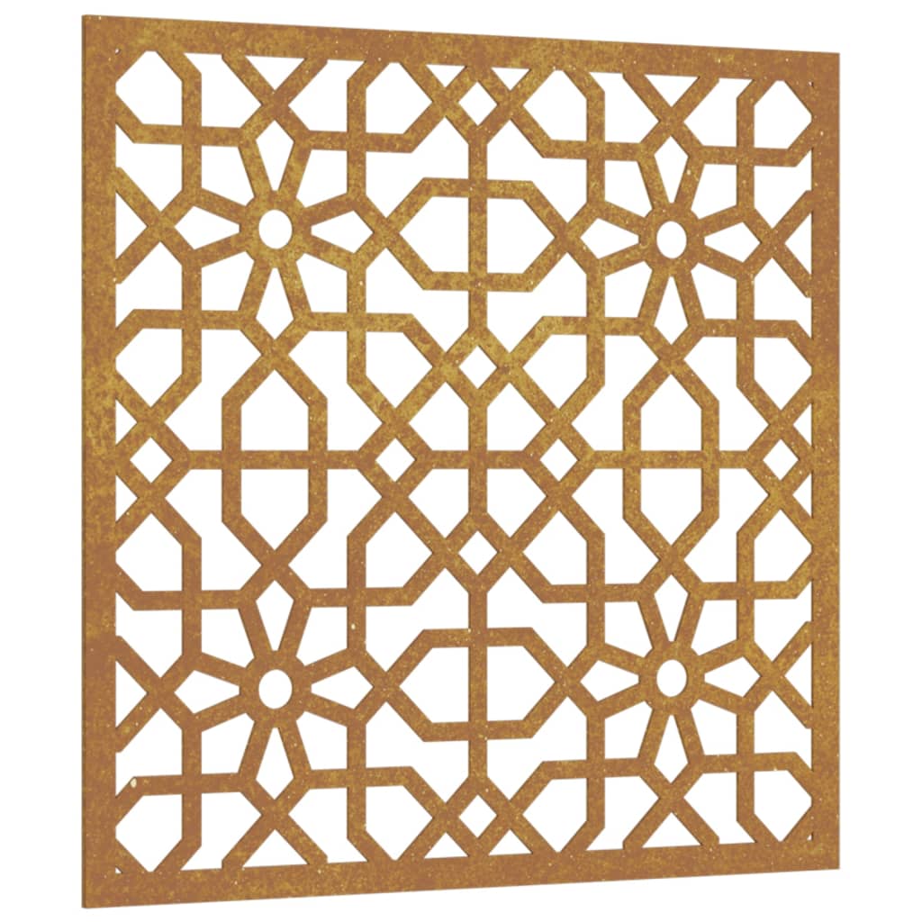 Zahradní Nástěnná Dekorace 55 X 55 Cm Corten Maurský Design Tmavě Hnědá