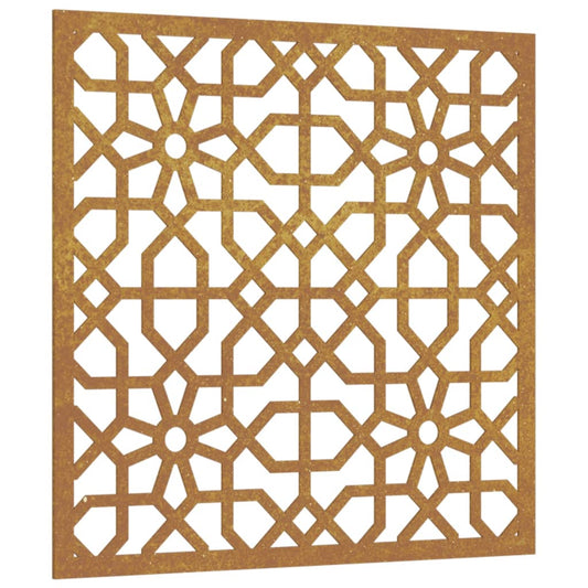 Zahradní Nástěnná Dekorace 55 X 55 Cm Corten Maurský Design Tmavě Hnědá
