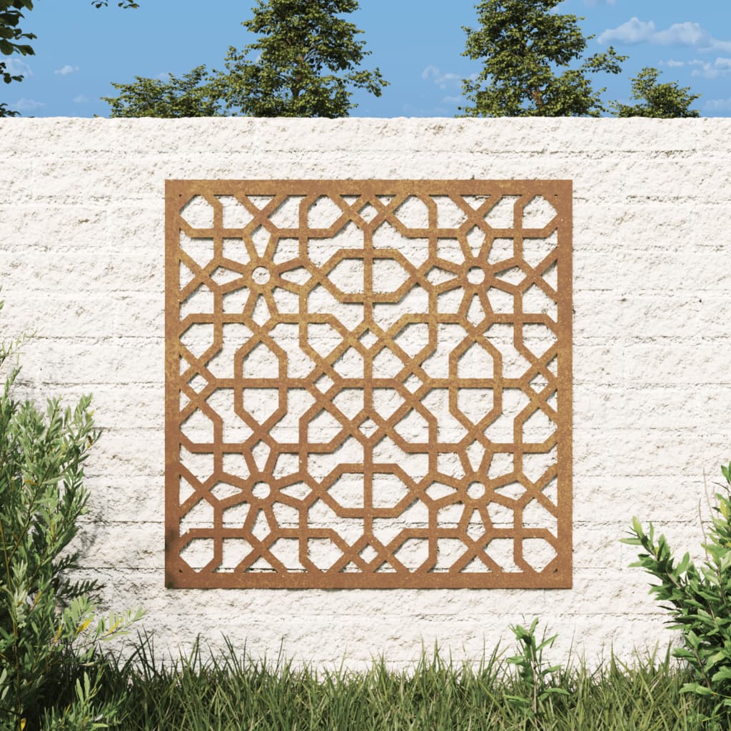 Zahradní Nástěnná Dekorace 55 X 55 Cm Corten Maurský Design Tmavě Hnědá